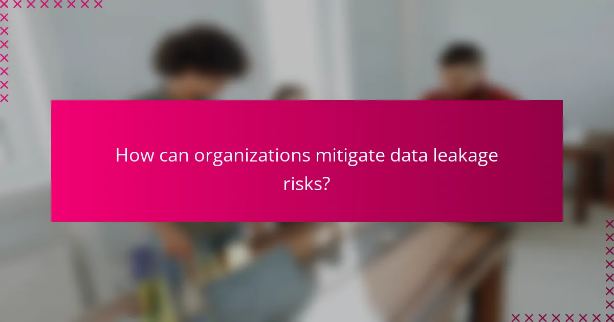 How can organizations mitigate data leakage risks?