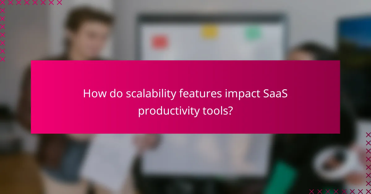 How do scalability features impact SaaS productivity tools?