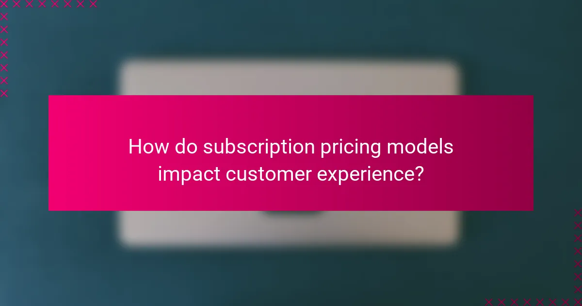 How do subscription pricing models impact customer experience?