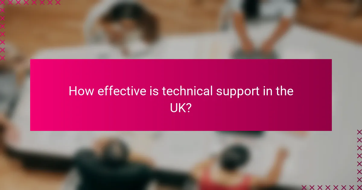 How effective is technical support in the UK?