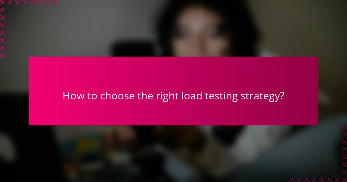 How to choose the right load testing strategy?