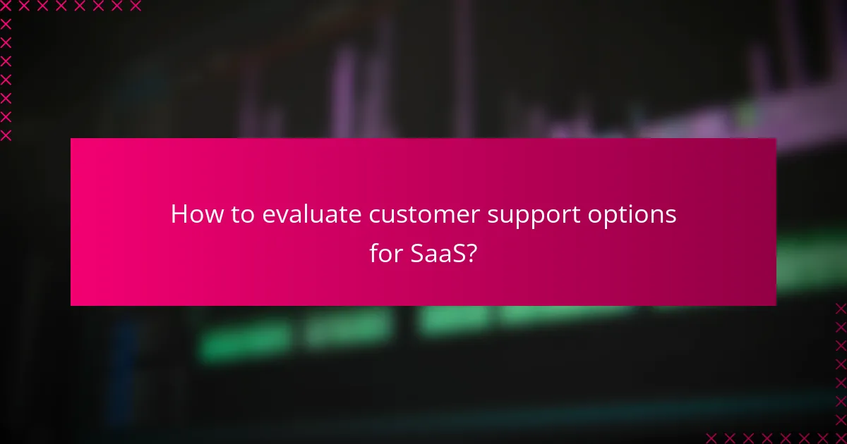 How to evaluate customer support options for SaaS?