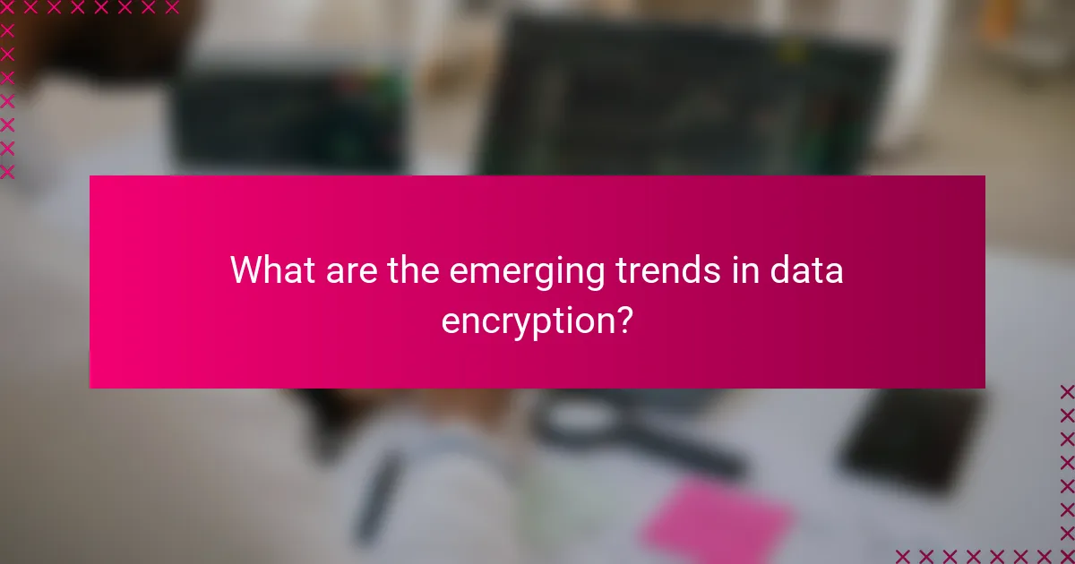 What are the emerging trends in data encryption?