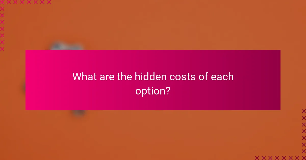 What are the hidden costs of each option?
