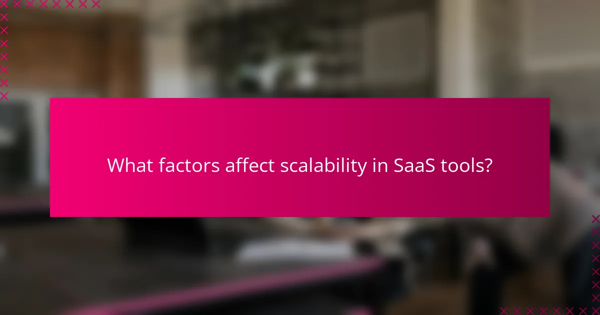 What factors affect scalability in SaaS tools?