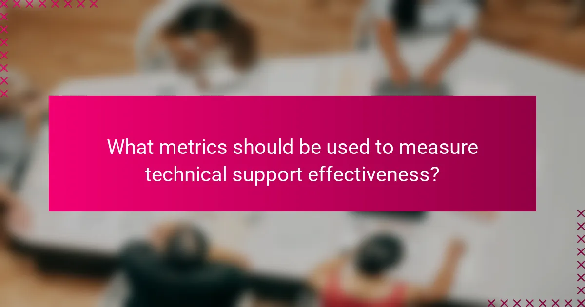 What metrics should be used to measure technical support effectiveness?