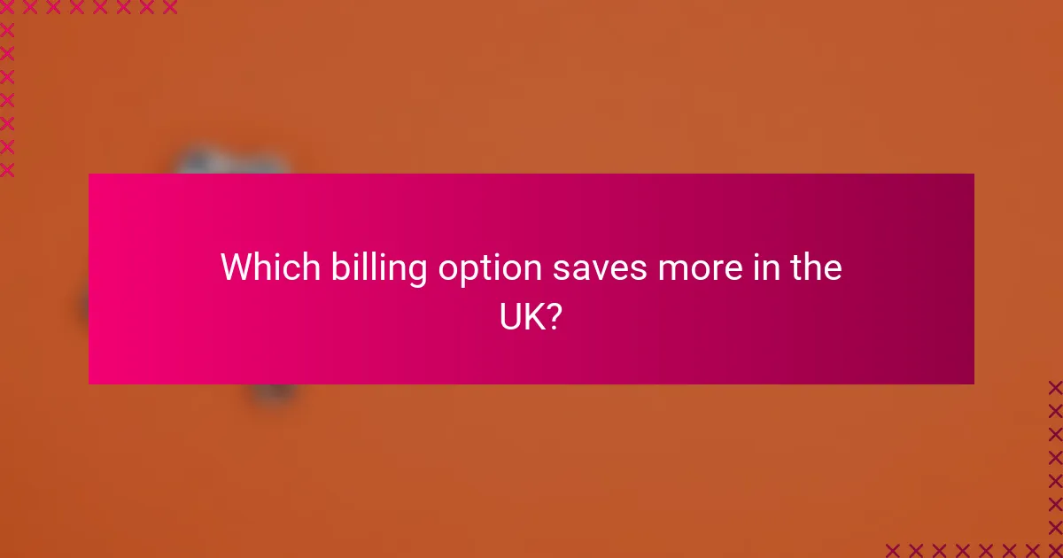 Which billing option saves more in the UK?